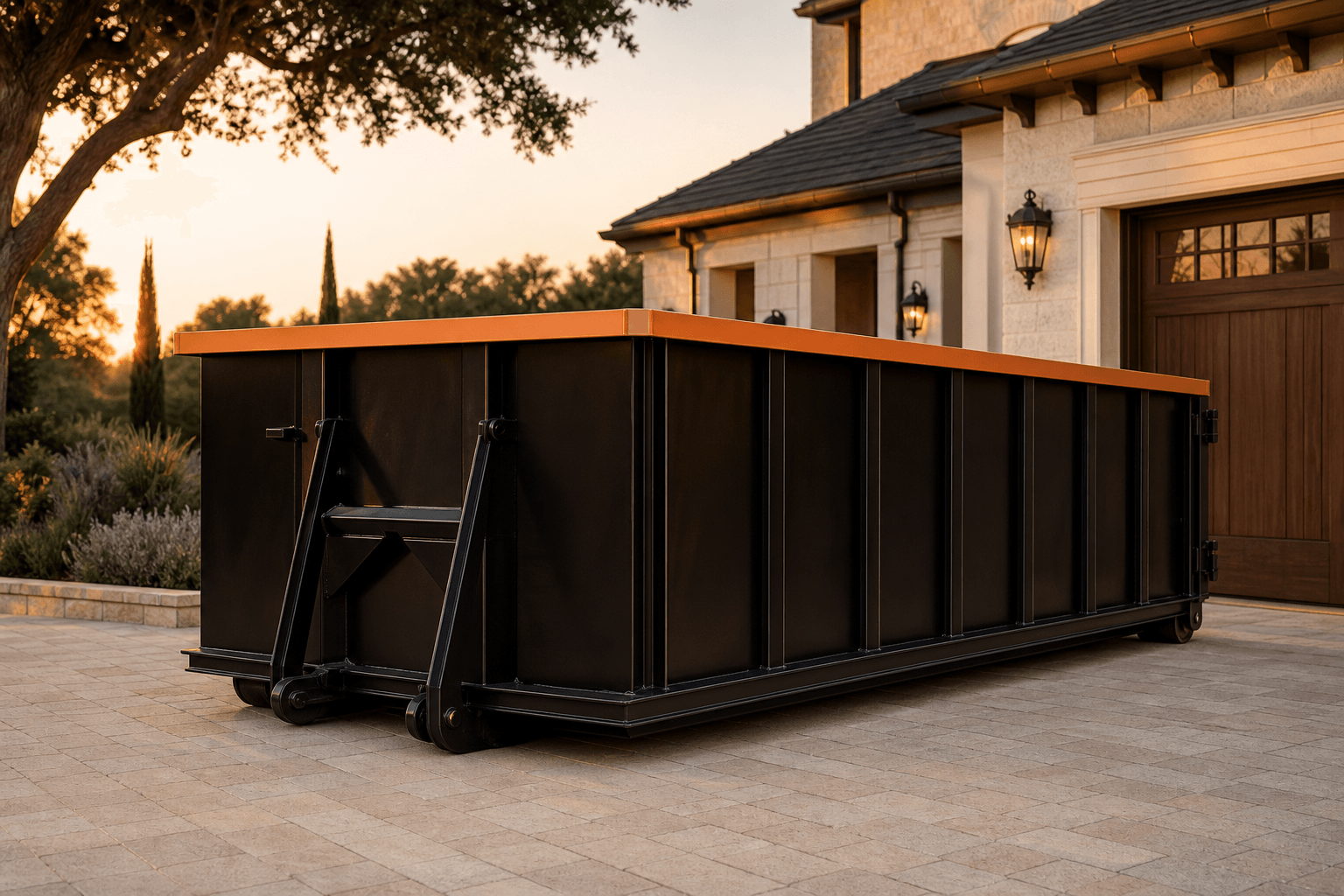 Diagram showing 16-foot roll-off dumpster dimensions
